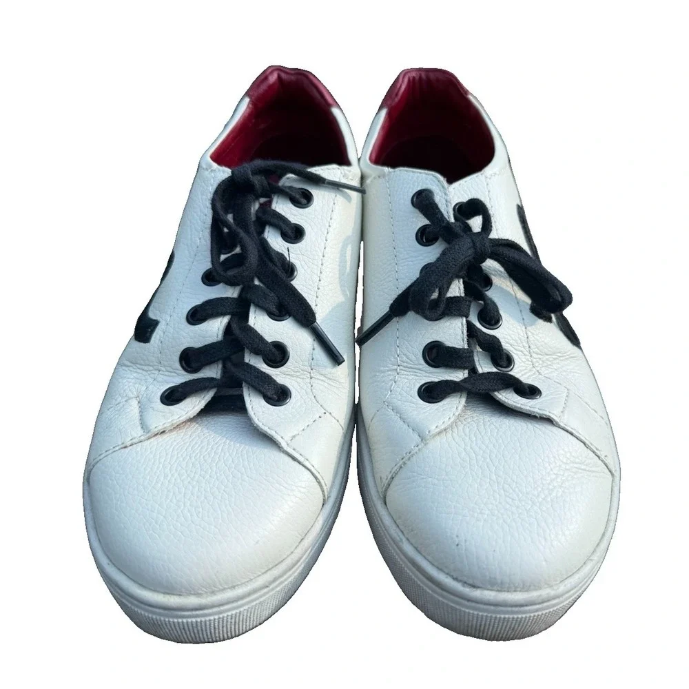 Brighton Love Me White Leather Sneakers Heart Size 7 M